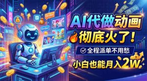 AI代做动画，彻底火了！全程派单不用愁，小白也能月入2W-宝藏屋创业网