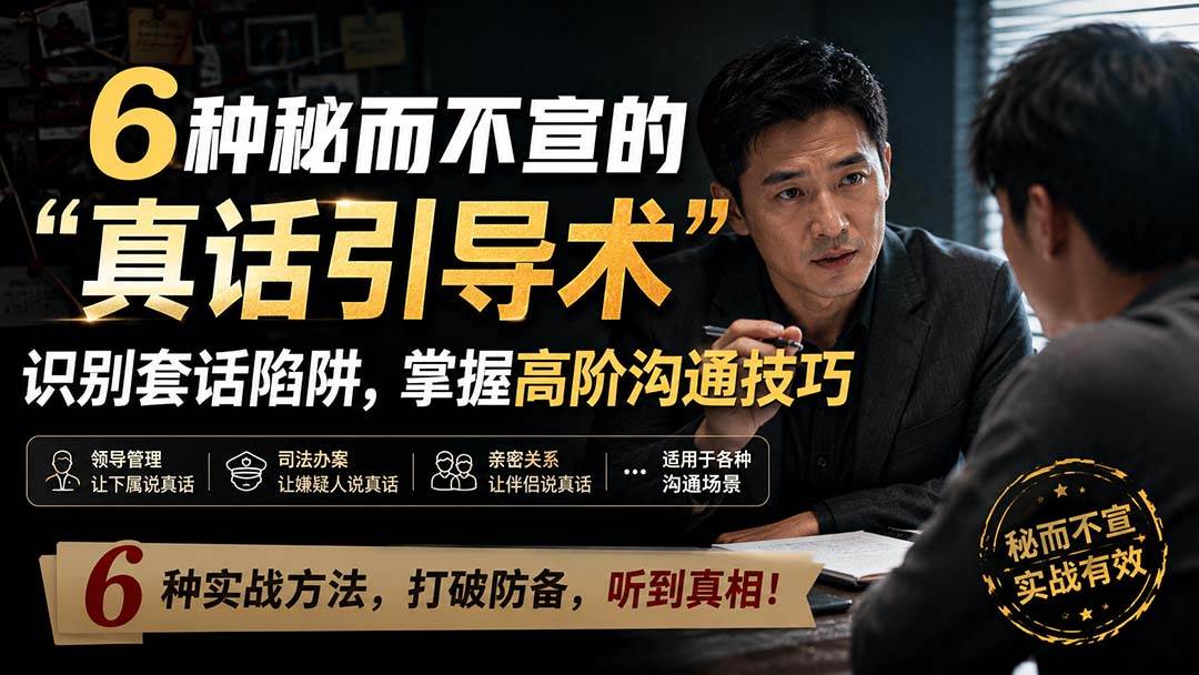 （20113期）付费文章：6种秘而不宣的“真话引导术”识别套话陷阱，掌握高阶沟通技巧-宝藏屋创业网
