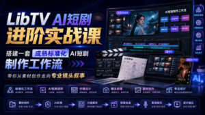LibTV AI短剧进阶实战课,搭建一套成熟标准化AI短剧制作工作流,带你从素材创作走向专业镜头叙事-宝藏屋创业网