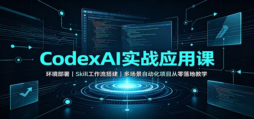 CodexAI实战应用课：环境部署Skill工作流搭建，多场景自动化项目从零落地教学-宝藏屋创业网