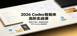2026 Codex智能体高阶实战课:模型API接入,电商素材复刻,飞书Obsidian落地教学-宝藏屋创业网