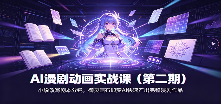 AI漫剧动画实战课（第二期)：小说改写剧本分镜，御灵画布即梦AI快速产出完整漫剧作品-宝藏屋创业网