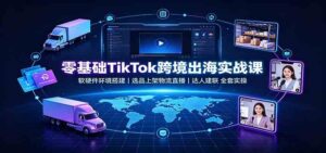 零基础TikTok跨境出海实战课:软硬件环境搭建,选品上架物流直播,达人建联全套实操-宝藏屋创业网