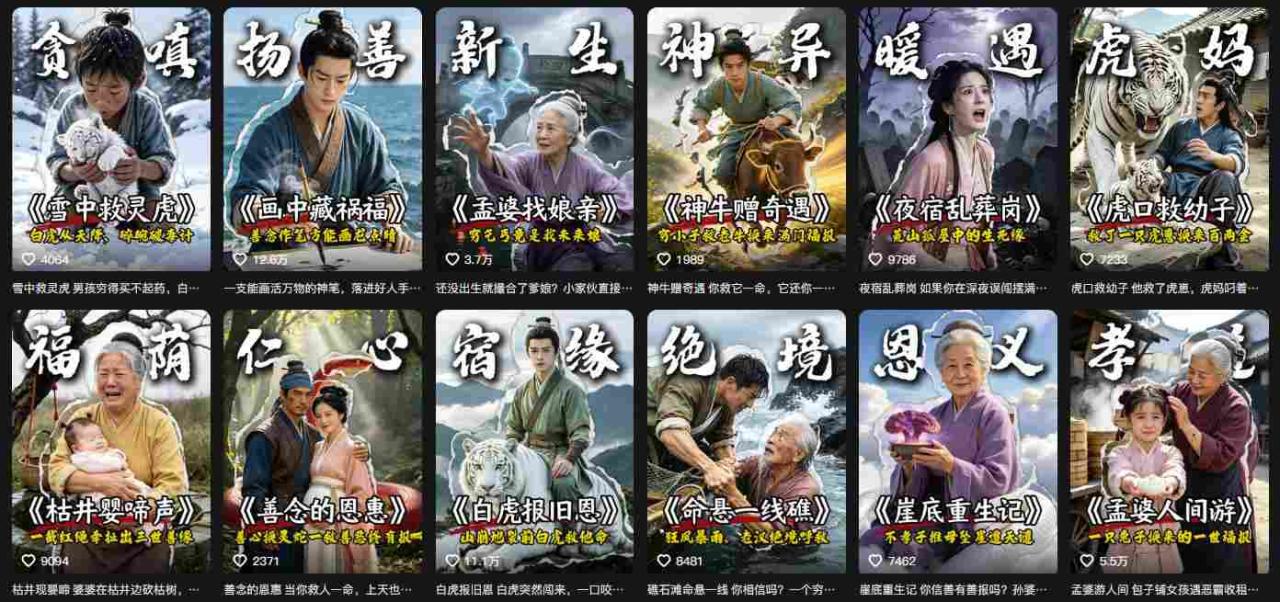 抖音67W粉丝博主的AI民间故事教学,从起号、文案、剪辑到多平台变现全流程,伙伴分成计划接广告等多种收益,月入1W+