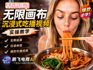 保姆级教程｜用AI无线画布做沉浸式吃播，3步直接出片，无线画布工作流，操作简单好上手-宝藏屋创业网