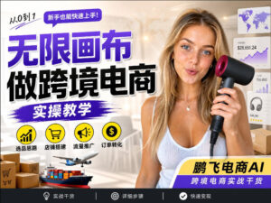 【跨境电商必备】AI无线画布制作商品宣传视频,四步搞定,无线画布工作流,操作简单好上手-宝藏屋创业网
