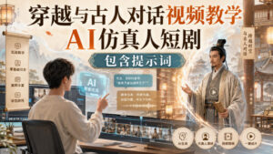 穿越与古人对话视频教学,AI仿真人短剧,包含提示词-宝藏屋创业网