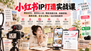 小红书ip打造实战课，商业定位、差异化人设、爆款选题文案、拍摄剪辑、搜索流量、安全公转私一站式落地教学-宝藏屋创业网