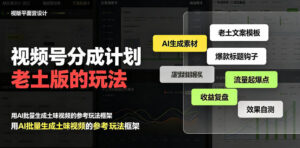 视频号分成计划老土版的玩法，流量爆炸，每天收益300+，纯靠AI生成，越土的玩法，越高级-宝藏屋创业网
