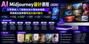 AI Midjourney设计课程(2026),从零基础入门到商业设计落地全链路,零基础也能掌握专业AI设计能力(更新0913)-宝藏屋创业网