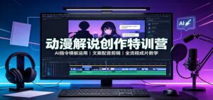 动漫解说创作特训营:AI指令模板运用,文案配音剪辑,全流程成片教学-宝藏屋创业网