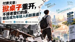 (20557期)付费文章:掀桌子重开,不接老登们的盘,能否成为年轻人的新赛道?-宝藏屋创业网