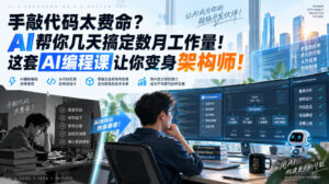 手敲代码太费命?AI帮你几天搞定数月工作量!这套AI编程课让你变身架构师!【原创双语字幕】-宝藏屋创业网