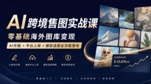 AI跨境售图实战课，零基础海外图库变现，AI作图+平台上架+爆款选图全流程落地-宝藏屋创业网