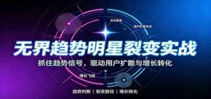 无界趋势明星裂变实战:词路裂变优化,拉新成交与全店收割打法-宝藏屋创业网