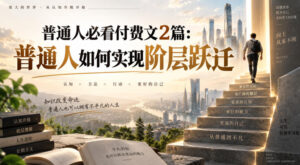 普通人必看付费文2篇:普通人如何实现阶层跃迁-宝藏屋创业网