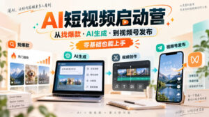 AI短视频启动营，从找爆款·AI生成·到视频号发布，零基础也能上手-宝藏屋创业网