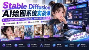 (20678期)Stable Diffusion AI绘图系统实战课:从WebUI基础到ComfyUI工作流,掌握商业设计与高效出图-宝藏屋创业网