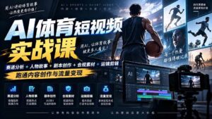 (20515期)AI体育短视频赛道顶级玩法|赛道分析+人物故事+剧本创作+版权处理+运镜剪辑,跑通流量变现-日赚1K+-宝藏屋创业网