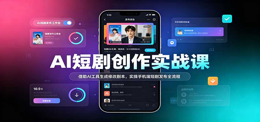 AI短剧创作实战课：借助AI工具生成修改剧本，实操手机端短剧发布全流程-宝藏屋创业网