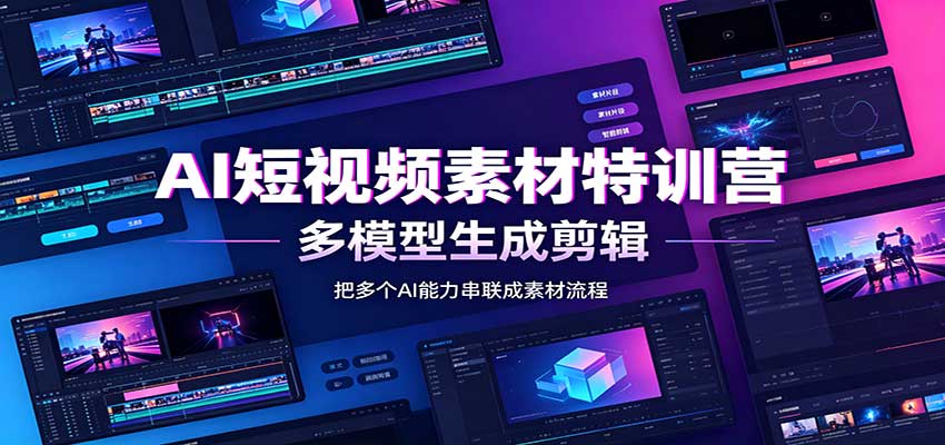 AI短视频素材特训营：Codex本地部署实操，多模型生成剪辑，爆量素材挖掘教学-宝藏屋创业网