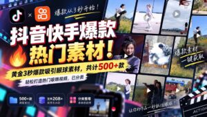 （20545期）抖音快手爆款热门素材-无水印！黄金3秒爆款吸引眼球素材，共计500+款，轻松打造热门吸睛视频，已分类-宝藏屋创业网