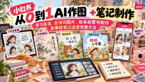 （20655期）2026小红书AI内容创作从0到1：学习条漫、古诗词图片、绘本启蒙书制作及爆款笔记运营完整方法-宝藏屋创业网
