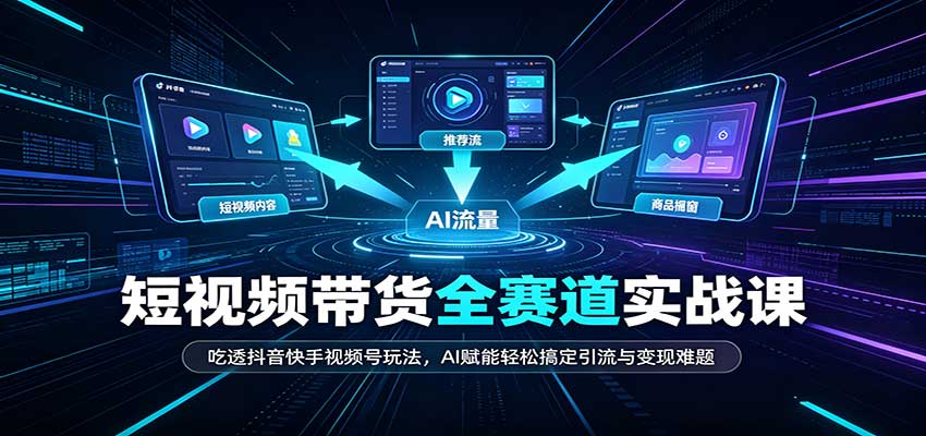 短视频带货全赛道:吃透抖音快手视频号玩法,AI赋能轻松搞定引流与变现难题 短视频带货全赛道:吃透抖音快手视频号玩法,AI赋能轻松搞定引流与变现难题