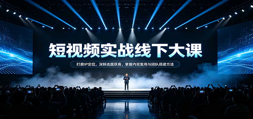 短视频实战线下大课：打磨IP定位，深耕选题获客，掌握内容复用与团队搭建方法-宝藏屋创业网