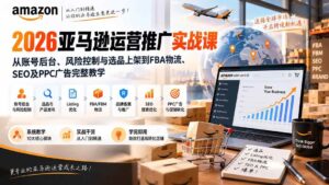 （20410期）2026亚马逊运营推广实战课：从账号后台、风险控制与选品上架到FBA物流、SEO及PPC广告完整教学-宝藏屋创业网