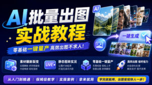 AI批量出图实战教程，素材翻新裂变，静态图转实况，零基础一键量产-宝藏屋创业网