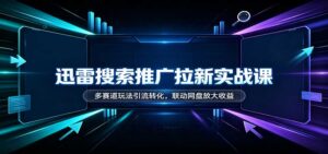 迅雷搜索推广拉新实战课：多赛道玩法引流转化，联动网盘放大收益-宝藏屋创业网