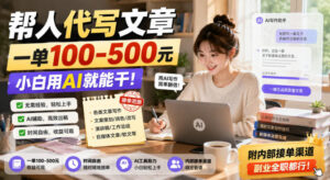 帮人代写文章,一单100-500,小白用AI就能干,附内部接单渠道,副业全职都行【揭秘】-宝藏屋创业网