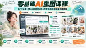 零基础AI生图课程,GPT配置+提示词高阶写法+跨境电商图文批量生成教程-宝藏屋创业网