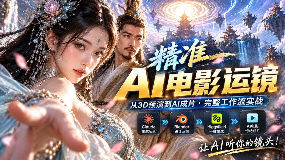 AI视频终于能精准运镜了！Claude+Blender+Higgsfield免费插件实测-宝藏屋创业网