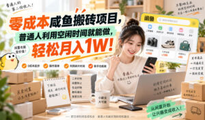 零成本咸鱼搬砖项目,普通人利用空闲时间就能做,轻松月入1W!【揭秘】-宝藏屋创业网