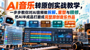 AI音乐转原创实战教学，一步步教你对AI音频做拆解、重塑与精修，把AI半成品打磨成完整原创音乐作品-宝藏屋创业网