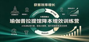 瑜伽普拉提馆降本增效训练营：AI生成私域文案，落地AI销售，提升场馆获客成交效率-宝藏屋创业网