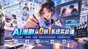 (20430期)AI漫剧从0到1系统实战课:学习剧本、人物场景、分镜图、视频生成及音视频剪辑,完整跑通制作流程-宝藏屋创业网