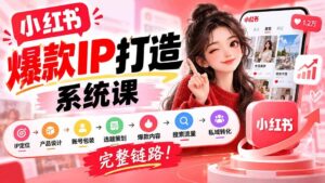 （20711期）【无水印】小红书爆款IP打造课：IP定位→产品设计→账号包装→选题策划→爆款内容→搜索流量→私域转化，完整链路-宝藏屋创业网