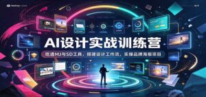 AI设计实战训练营:吃透MJ与SD工具,搭建设计工作流,实操品牌海报项目-宝藏屋创业网