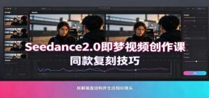 Seedance2.0即梦视频创作课:剧本式视频制作,同款复刻技巧,多行业案例落地教学-宝藏屋创业网