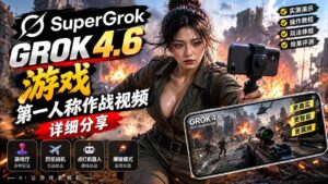 (20502期)Grok 4.6 也能做游戏?第一人称作战视频实测|玩法详细讲解-宝藏屋创业网