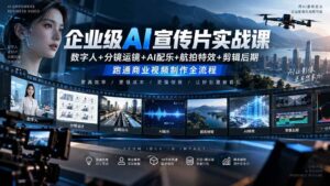 (20548期)企业级AI宣传片实战课|数字人+分镜运镜+AI配乐+航拍特效+剪辑后期,跑通商业视频制作全流程-宝藏屋创业网