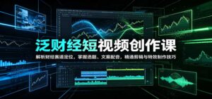 泛财经短视频创作课:解析财经赛道定位,掌握选题、文案配音,精通剪辑与特效制作技巧-宝藏屋创业网