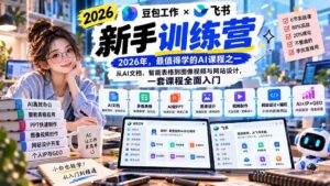 (20645期)2026豆包工作+飞书新手训练营-9月新课:从AI文档、智能表格到图像视频与网站设计,一套课程全面入门-宝藏屋创业网