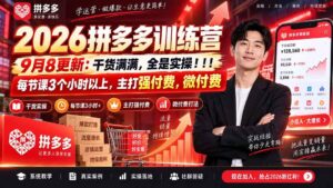 （20338期）2026拼多多训练营9月8更新：干货满满，全是实操！！！每节课3个小时以上，主打强付费，微付费-宝藏屋创业网