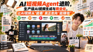 AI短视频Agent进阶,生产级AI视频生成与商业化,让AI视频从”能看”真正走向”能賺钱”-宝藏屋创业网