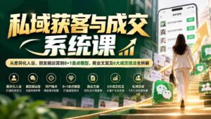 (20714期)私域获客与成交系统课:从差异化人设、朋友圈运营到8+1卖点模型、商业文案及6大成交技法全拆解-宝藏屋创业网