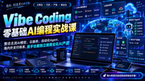 Vibe Coding零基础AI编程实战课-无水印，整合主流AI模型、云服务、自动化Agent、海内外支付体系，新手也能独立做商业化AI产品-宝藏屋创业网